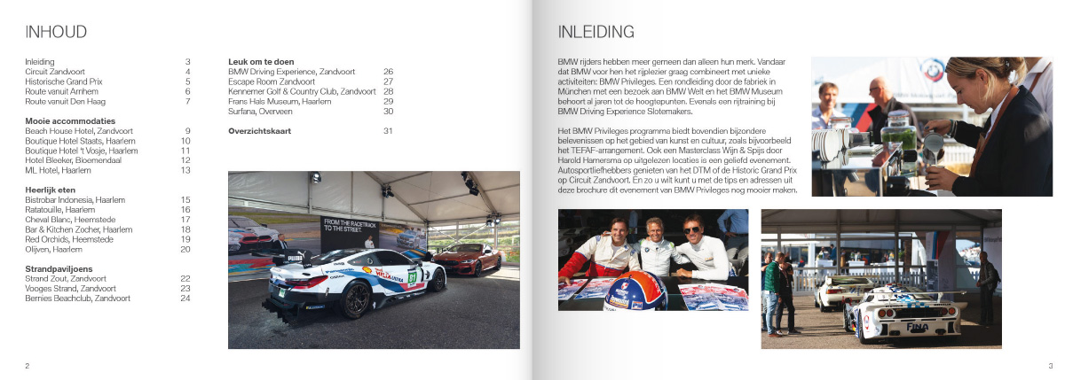 Historic Grand Prix brochure ontwerpen binnenkant