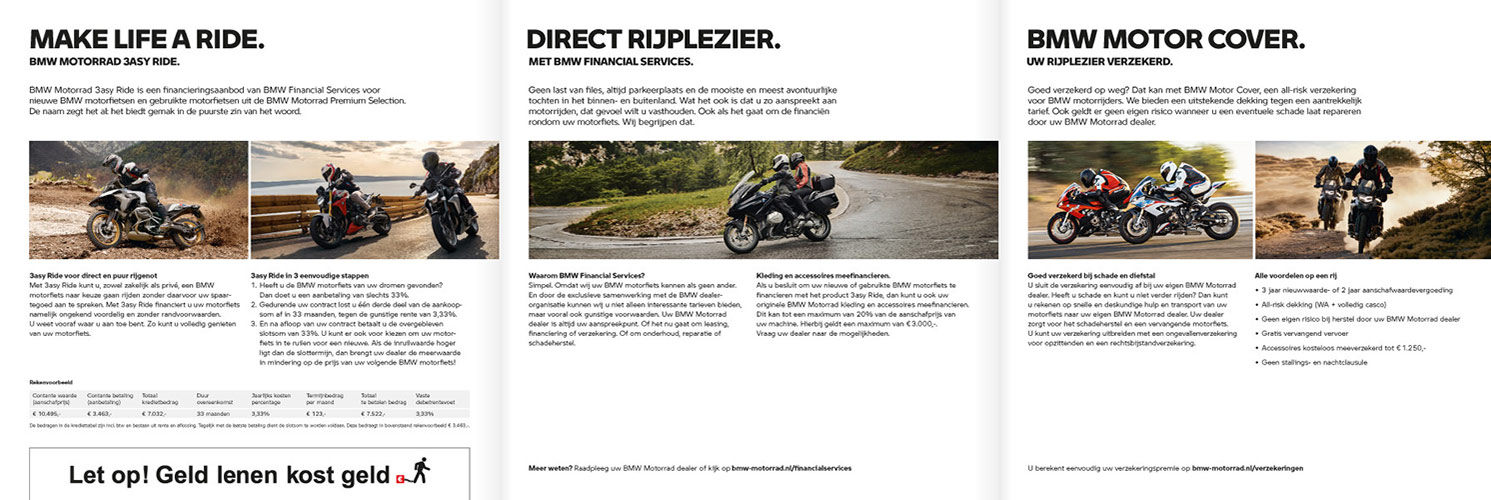 Grafisch ontwerp folder mototrrad