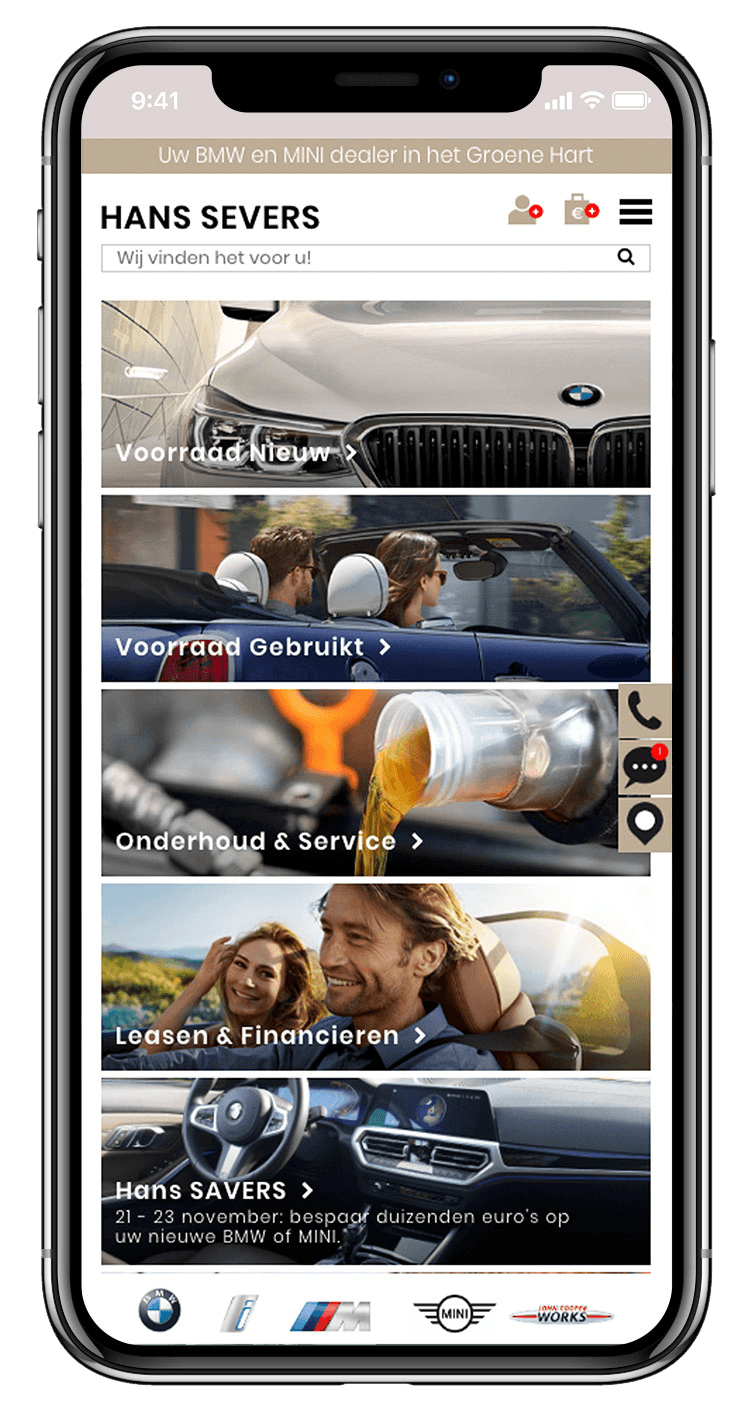 Ontwerp responsive website Hans Severs homepagina