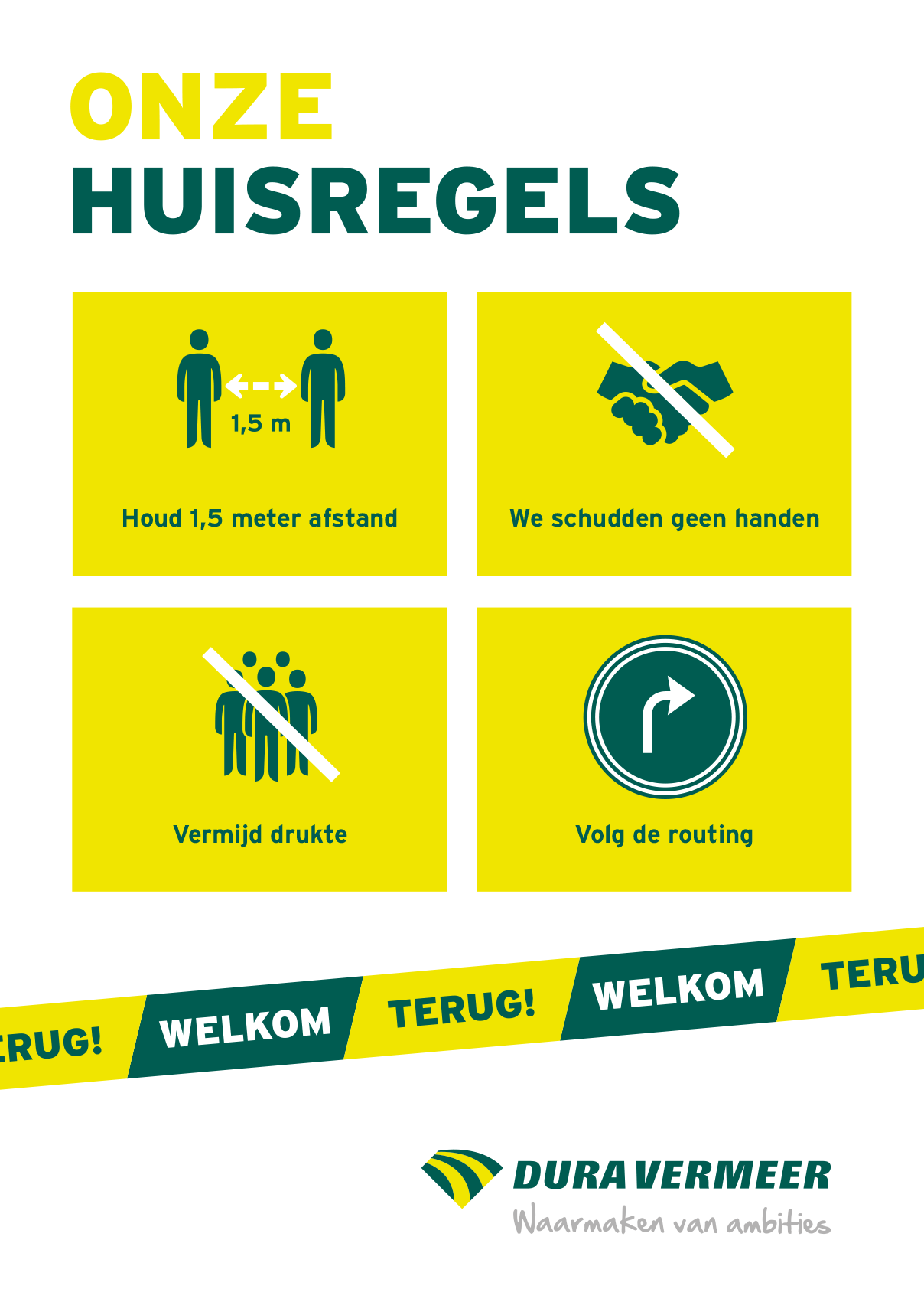Huisregels Corona poster