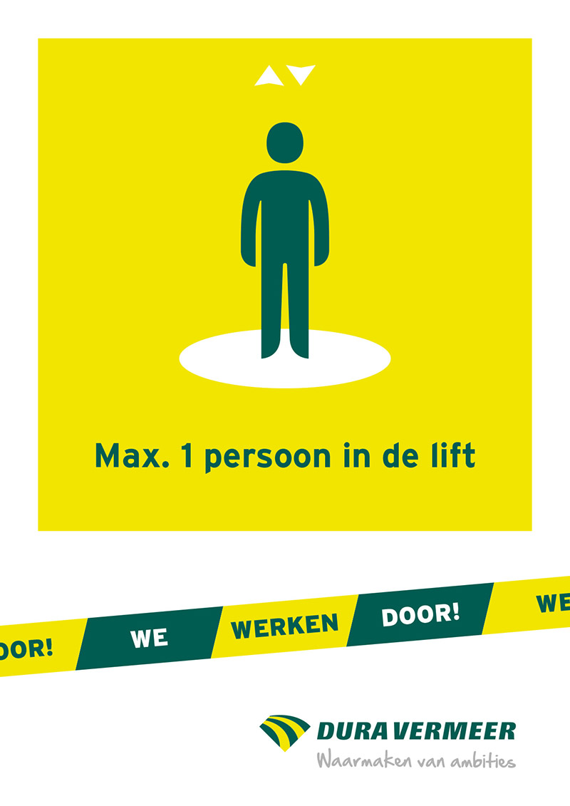 Lift poster Corona ontwerp en productie