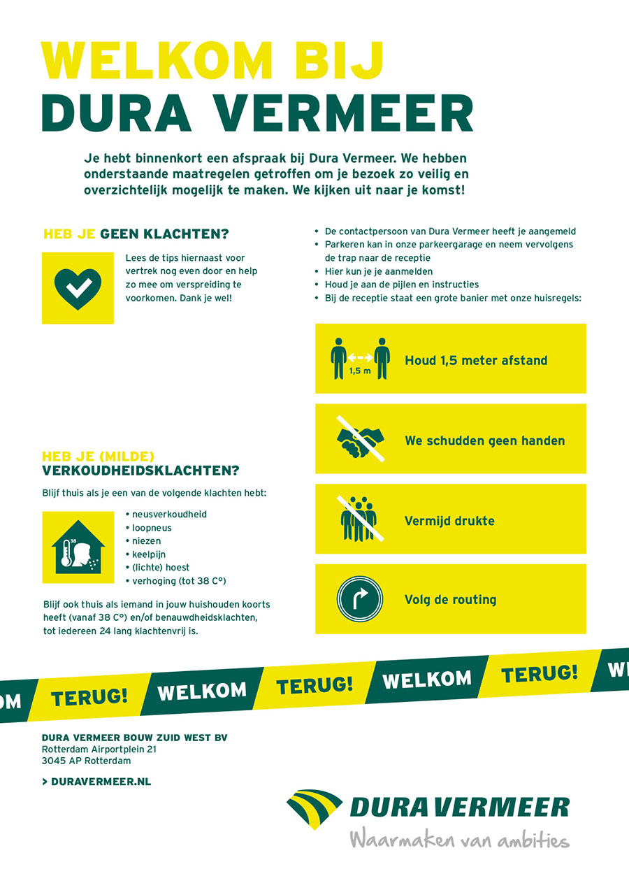 Corona poster welkom