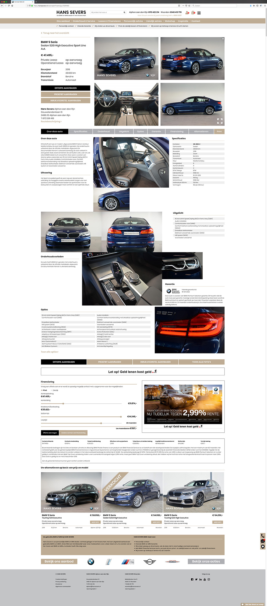 Website detail Hans Severs voorraad gebruikt