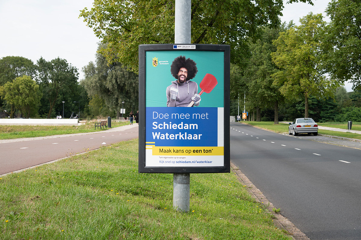 Poster Schiedam waterklaar campagne langs de weg