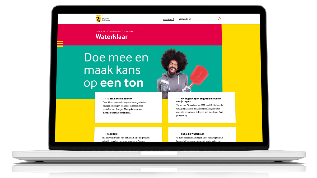 Voorbeeld banner op de website van de Gemeente Schiedam