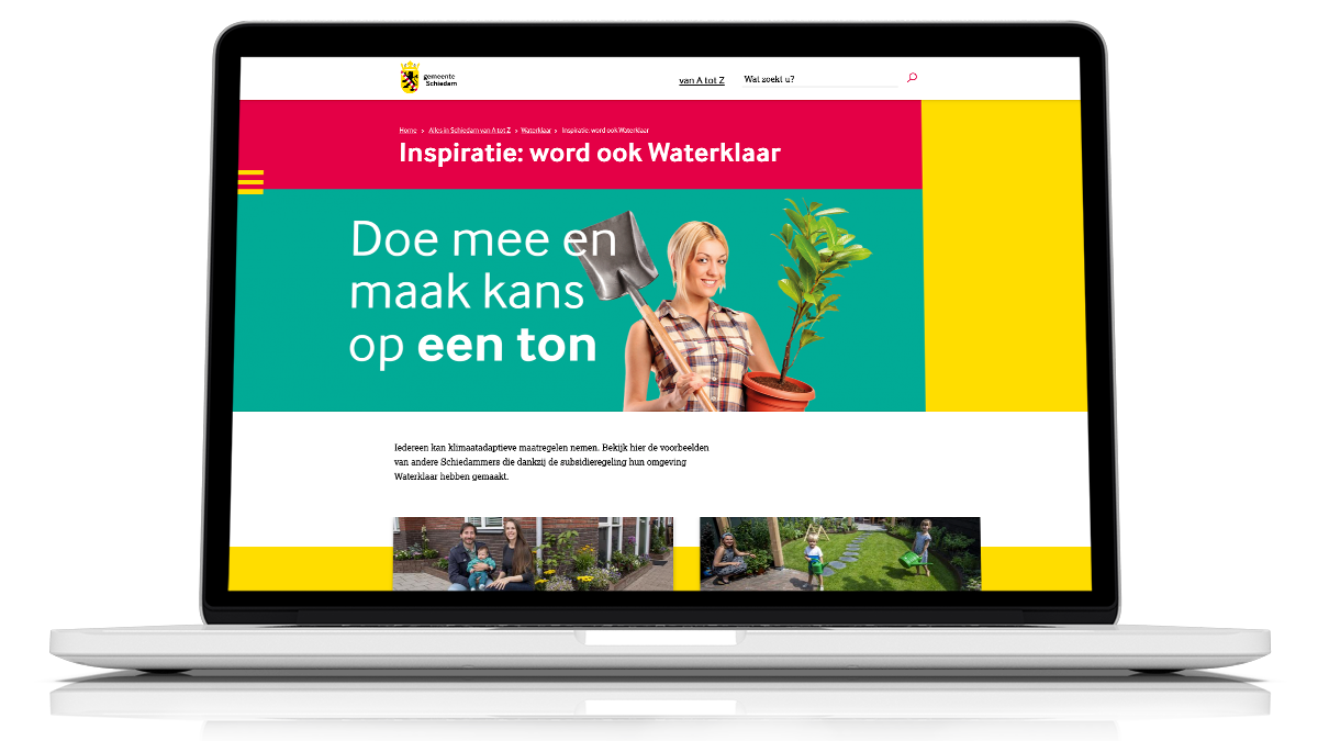 Voorbeeld banner op de website van de Gemeente Schiedam