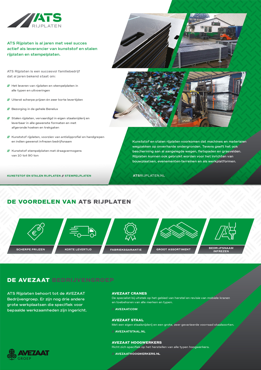 Opengeklapte brochure van ATS rijplaten