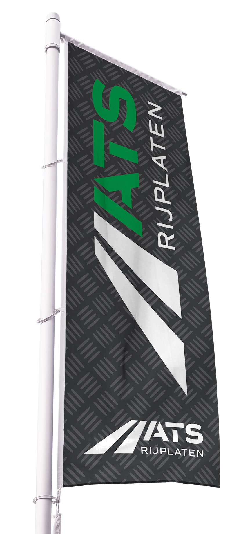 Een wapperende vlag van ATS Rijplaten