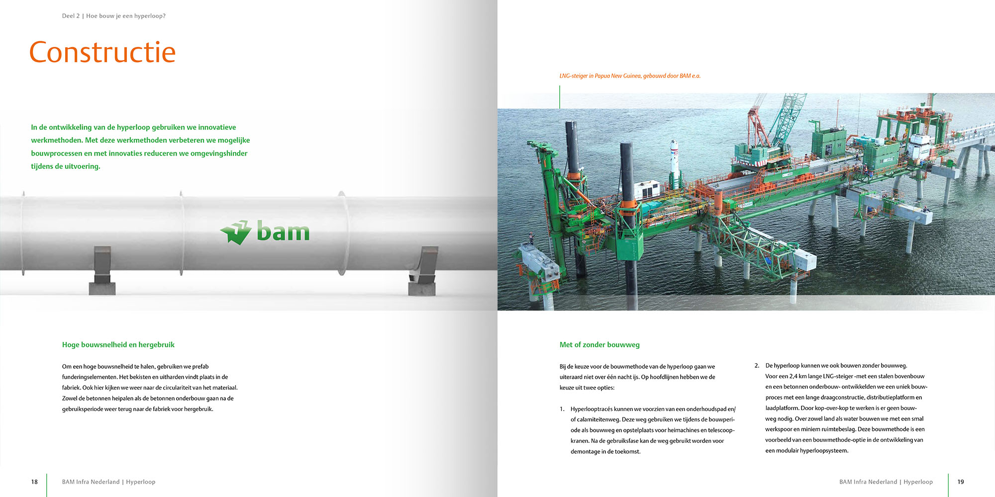 Binnenwerk van de brochure voor de bam hyperloop