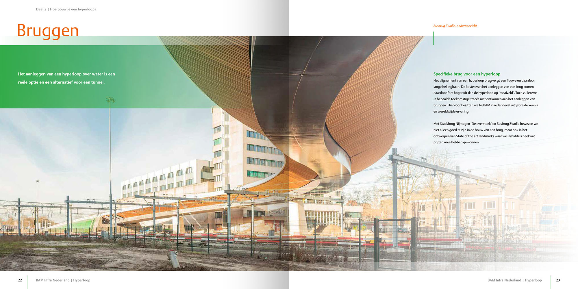 Binnenwerk van de brochure voor de bam hyperloop