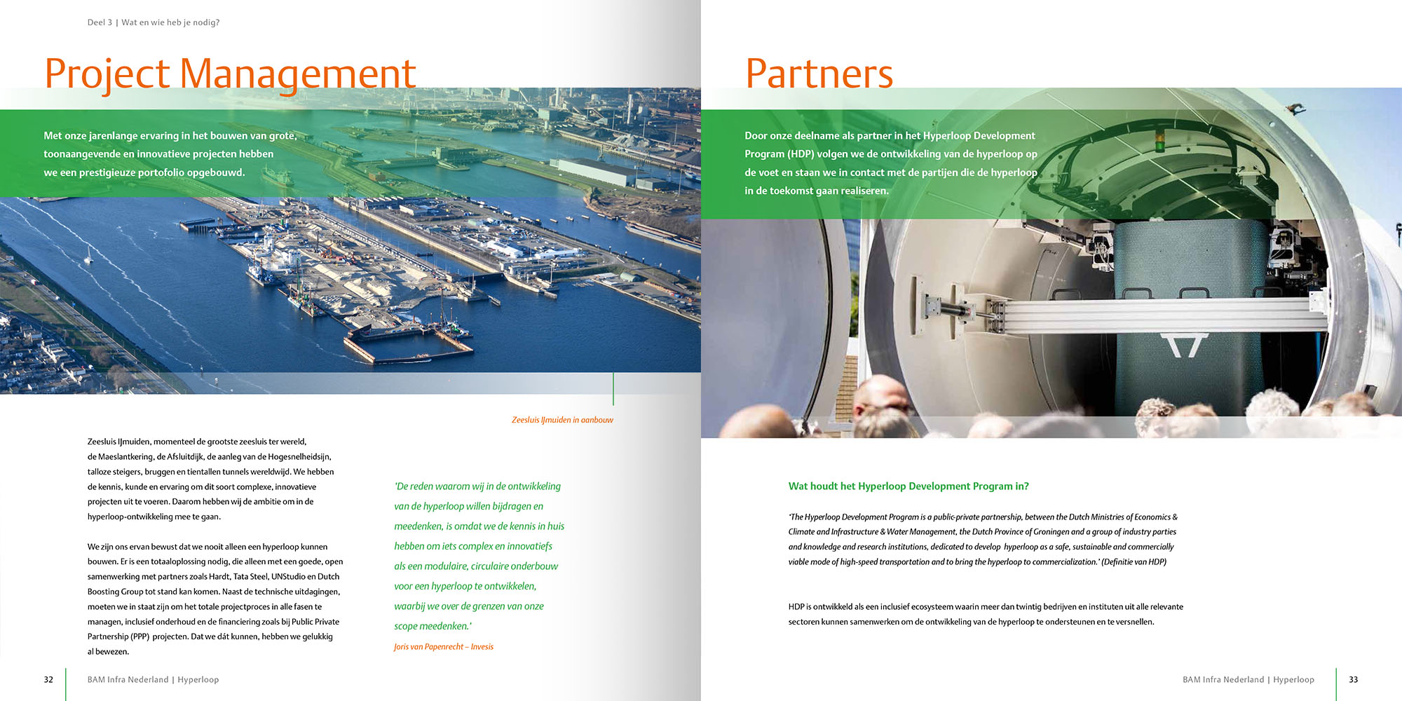 Twee paginas uit de hyperloop brochure