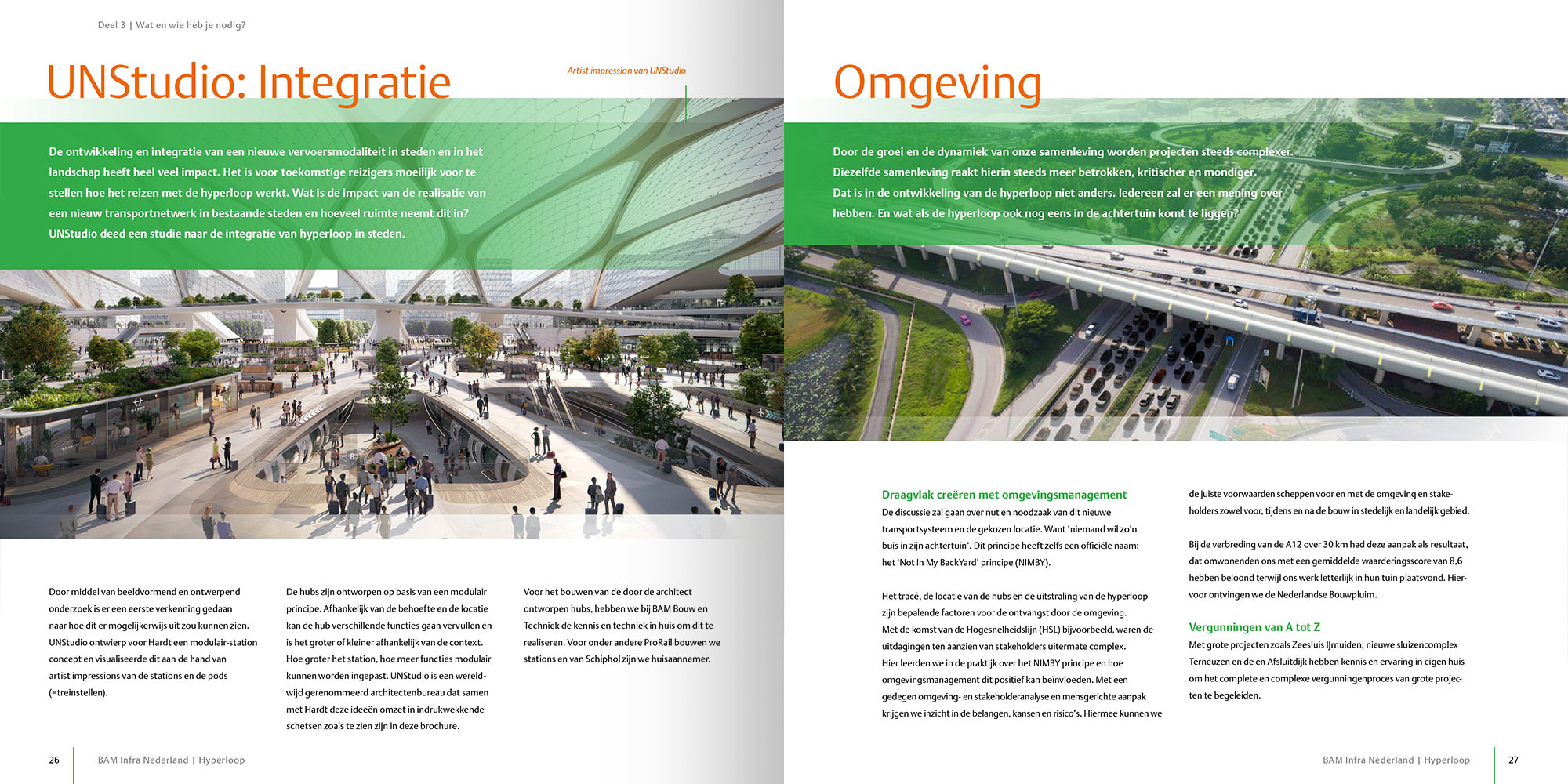 Binnenwerk van de brochure voor de bam hyperloop
