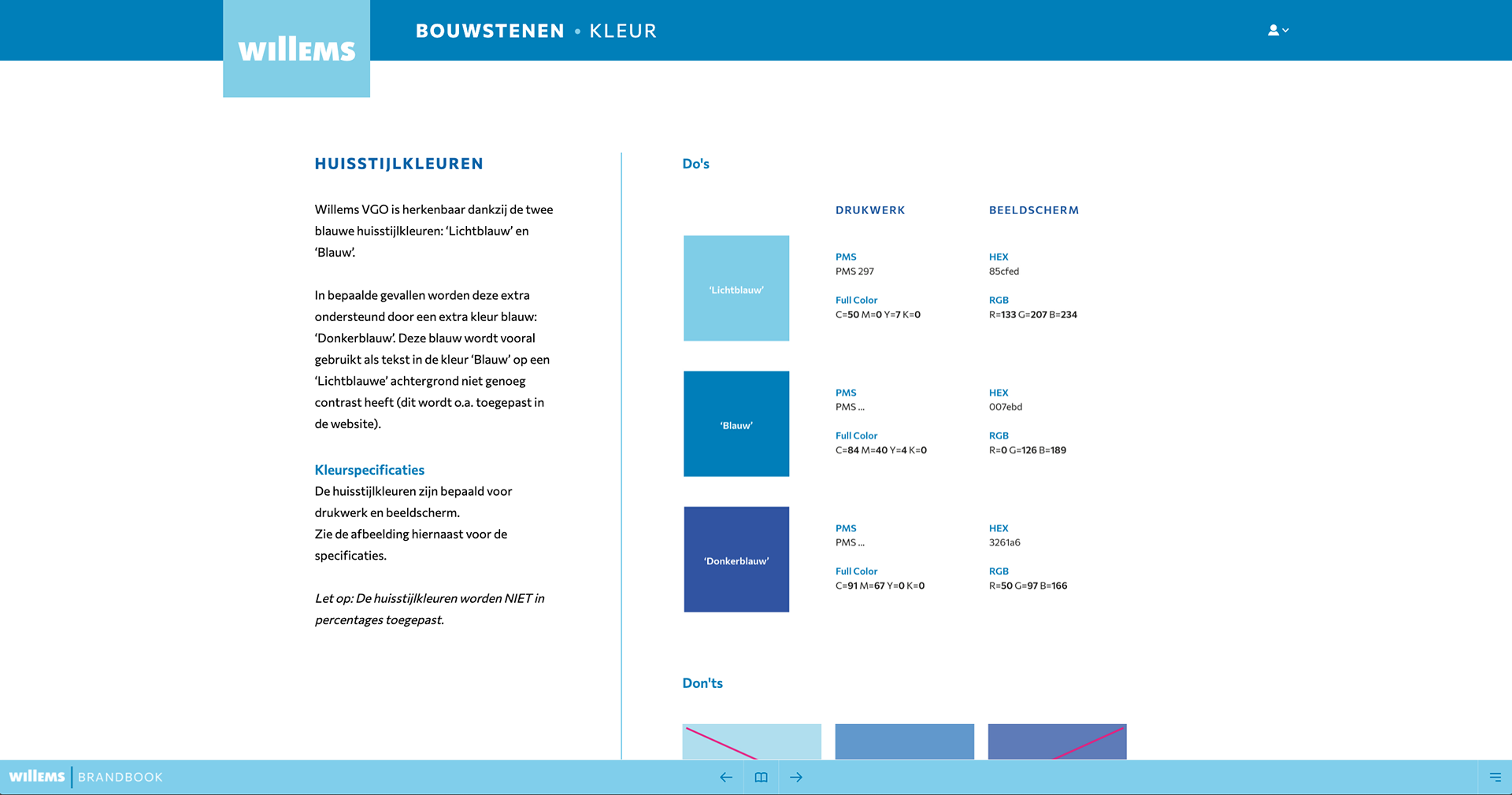 Willems voorbeeld brandbook kleuren