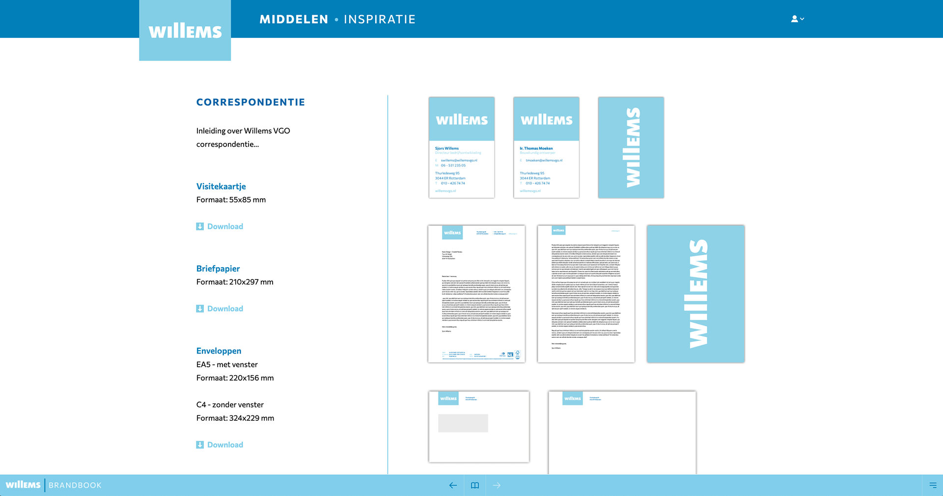 Willems voorbeeld brandbook briefpapier en kaartjes