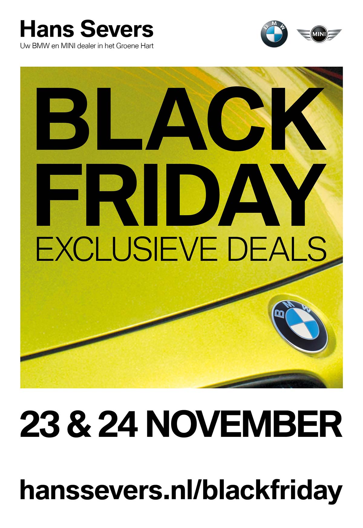 ontwerp poster black friday geel bmw