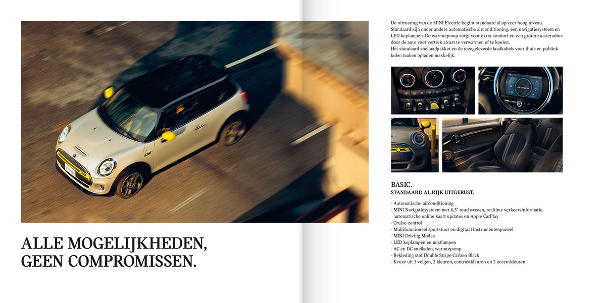 Grafisch ontwerp MINI electtric brochure